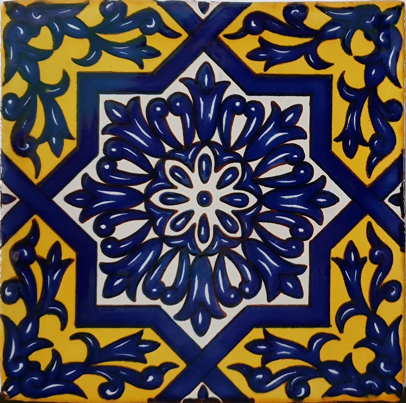 Base Capricho de 13×13 cm, azulejo artesano decorado a mano