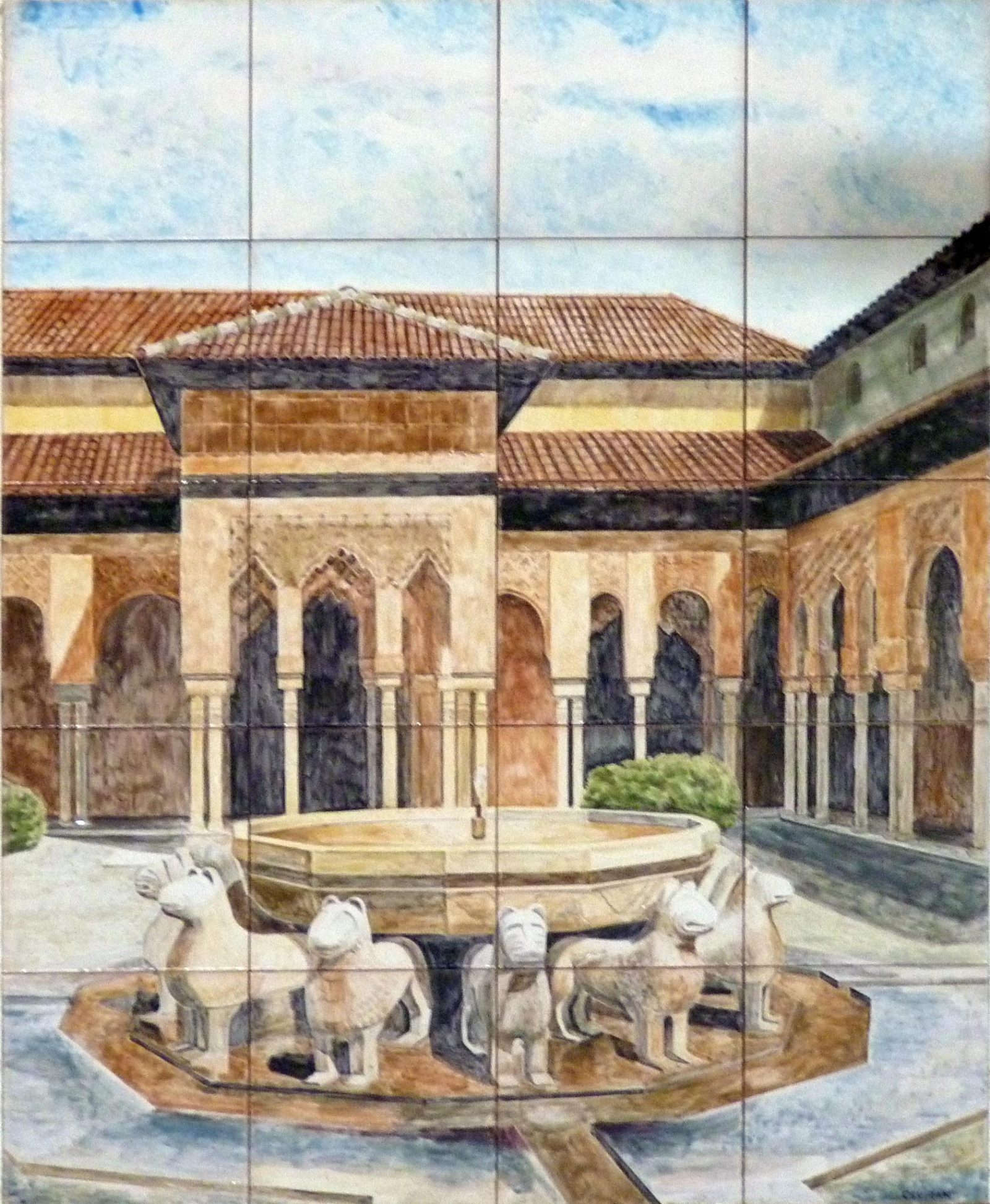 Mural cerámico del Patio de los Leones, panel completo
