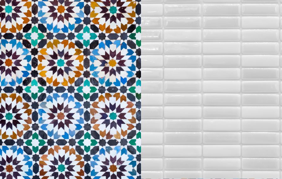 Cual es la diferencia entre azulejos y mosaico