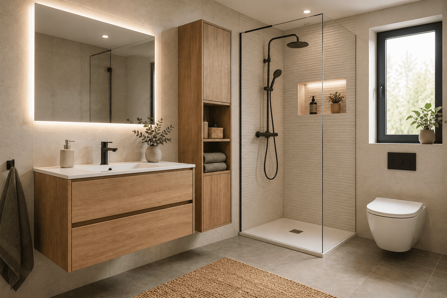 Cuarto de baño moderno y minimalista